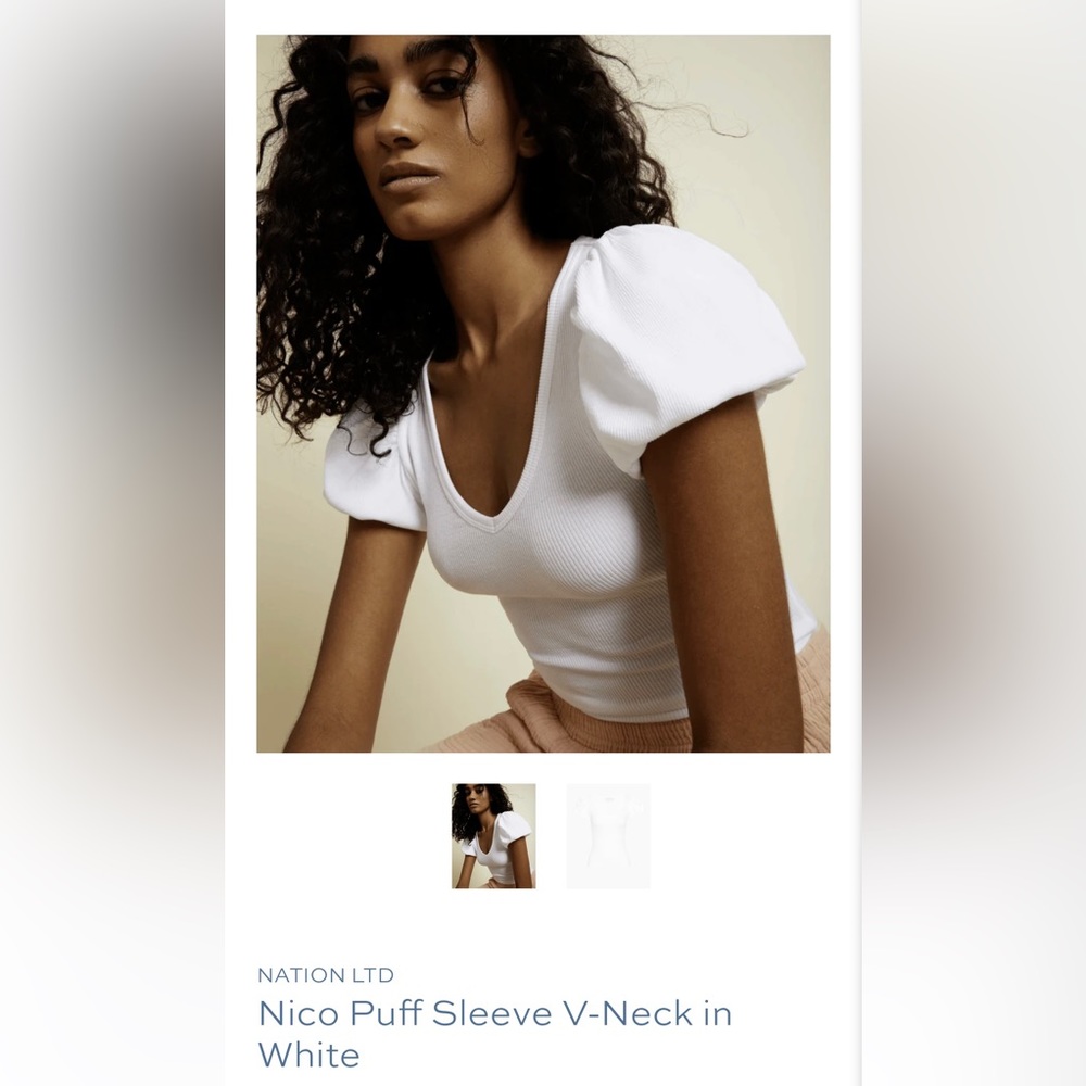 Puff Sleeve White T